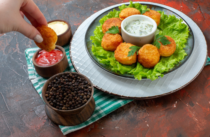 Surabhi sauces promotional graphic with food items 