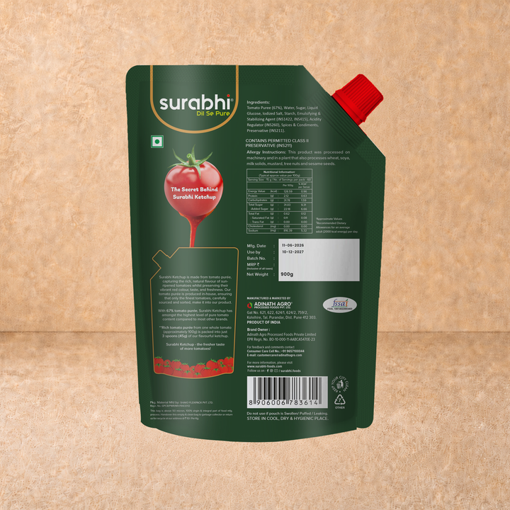 Surabhi Tomato Ketchup (NONG) - 900 g
